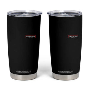 Grandpa Est 2026 Tumbler Cup Logo Promoted To Grandpa Paternity Fathers Day TS10 Black Print Your Wear