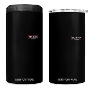 Big Bro Est 2026 4 in 1 Can Cooler Tumbler Brother Announcement TS10 One Size: 16 oz Black Print Your Wear