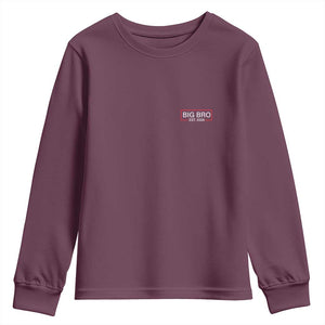 Big Bro Est 2026 Youth Sweatshirt Brother Announcement TS10 Maroon Print Your Wear
