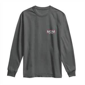 Mom Est 2026 Long Sleeve Shirt New Mama Pregnancy Reveal TS10 Dark Heather Print Your Wear