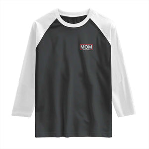 Mom Est 2026 Raglan Shirt New Mama Pregnancy Reveal TS10 Black White Print Your Wear