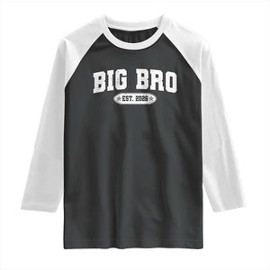 Big Bro Est 2026 Raglan Shirt Promoted To Brother Sibling Reveal TS10 Black White Print Your Wear