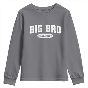 Big Bro Est 2026 Youth Sweatshirt Promoted To Brother Sibling Reveal TS10 Charcoal Print Your Wear