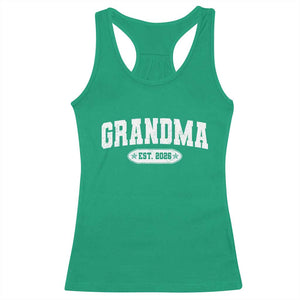 Grandma Est 2026 Racerback Tank Top Promoted To Grandparents Mothers Day TS10 Irish Green Print Your Wear