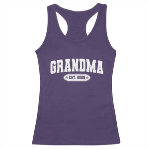 Grandma Est 2026 Racerback Tank Top Promoted To Grandparents Mothers Day TS10 Purple Print Your Wear