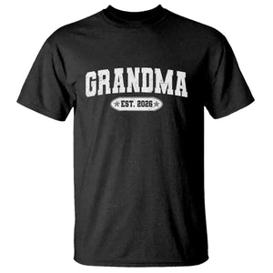 Grandma Est 2026 T Shirt Promoted To Grandparents Mothers Day TS10 Black Print Your Wear