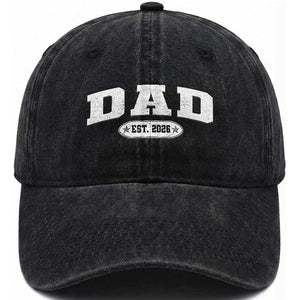 New Dad 2026 Washed Cotton Baseball Cap Promoted To Daddy Est 2026 TS10 Print Your Wear