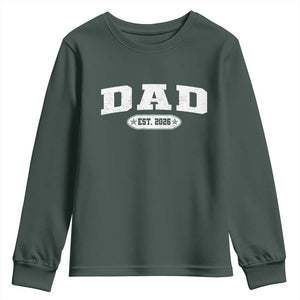 New Dad 2026 Youth Sweatshirt Promoted To Daddy Est 2026 TS10 Dark Forest Green Print Your Wear