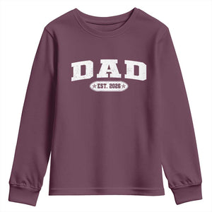 New Dad 2026 Youth Sweatshirt Promoted To Daddy Est 2026 TS10 Maroon Print Your Wear