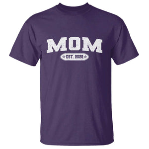 Mom Est 2026 T Shirt Promoted To Mama Baby Announcement Mothers Day TS10 Purple Print Your Wear
