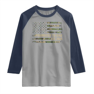 Promoted To Dad Est 2026 Raglan Shirt Retro Camo American Flag TS10 Sport Gray Navy Print Your Wear