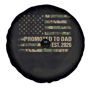 Promoted To Dad Est 2026 Spare Tire Cover Retro Camo American Flag TS10 Print Your Wear