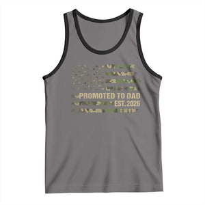 Promoted To Dad Est 2026 Tank Top Retro Camo American Flag TS10 Deep Heather Black Print Your Wear