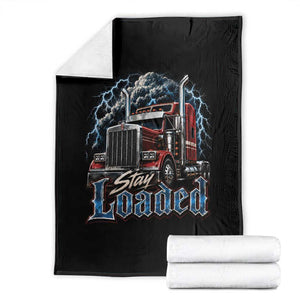 Truck Driver Throw Blanket Funny Trucker Husband Big Rig Semi Trailer Truckin