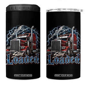 Truck Driver 4 in 1 Can Cooler Tumbler Funny Trucker Husband Big Rig Semi Trailer Truckin