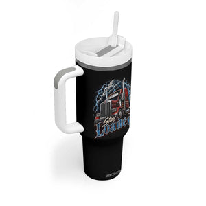 Truck Driver Tumbler With Handle Funny Trucker Husband Big Rig Semi Trailer Truckin