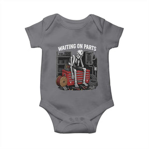 Electrician Skeleton Baby Onesie Waiting On Parts Funny Graphic