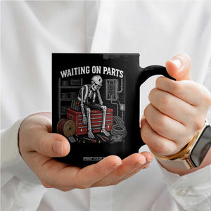 Electrician Skeleton Coffee Mug Waiting On Parts Funny Graphic
