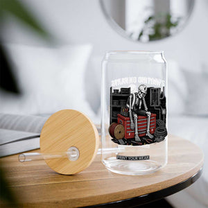 Electrician Skeleton Glass Can Waiting On Parts Funny Graphic