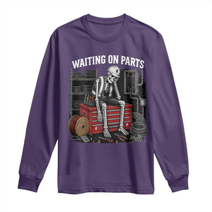 Electrician Skeleton Long Sleeve Shirt Waiting On Parts Funny Graphic