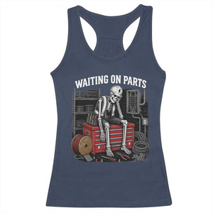 Electrician Skeleton Racerback Tank Top Waiting On Parts Funny Graphic