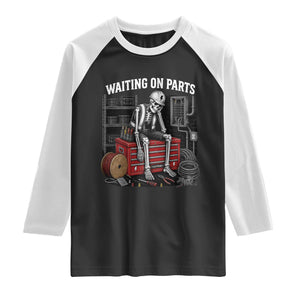 Electrician Skeleton Raglan Shirt Waiting On Parts Funny Graphic