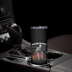 Electrician Skeleton Skinny Tumbler Waiting On Parts Funny Graphic