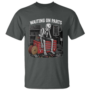 Electrician Skeleton T Shirt Waiting On Parts Funny Graphic