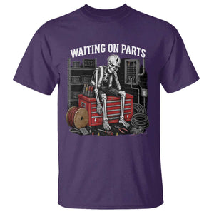 Electrician Skeleton T Shirt Waiting On Parts Funny Graphic