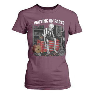 Electrician Skeleton T Shirt For Women Waiting On Parts Funny Graphic