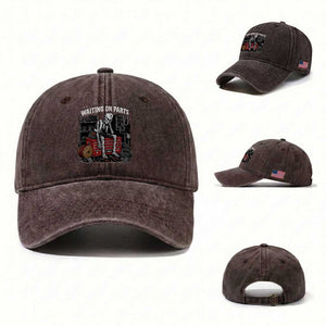 Electrician Skeleton Washed Cotton Baseball Cap Waiting On Parts Funny Graphic