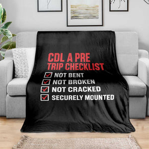 CDL A Pre Trip Checklist Trucker Throw Blanket Driver Safety Inspection Graphic