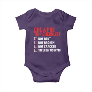 CDL A Pre Trip Checklist Trucker Baby Onesie Driver Safety Inspection Graphic