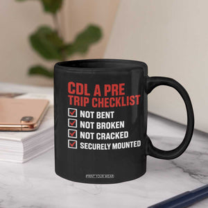 CDL A Pre Trip Checklist Trucker Coffee Mug Driver Safety Inspection Graphic