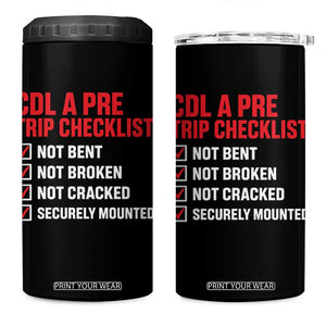 CDL A Pre Trip Checklist Trucker 4 in 1 Can Cooler Tumbler Driver Safety Inspection Graphic
