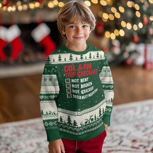 CDL A Pre Trip Checklist Trucker Ugly Christmas Sweater Driver Safety Inspection Graphic