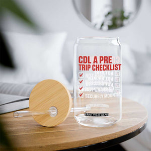 CDL A Pre Trip Checklist Trucker Glass Can Driver Safety Inspection Graphic