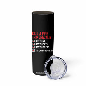 CDL A Pre Trip Checklist Trucker Skinny Tumbler Driver Safety Inspection Graphic