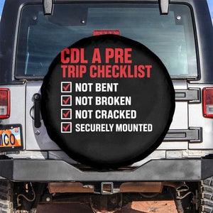 CDL A Pre Trip Checklist Trucker Spare Tire Cover Driver Safety Inspection Graphic