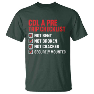 CDL A Pre Trip Checklist Trucker T Shirt Driver Safety Inspection Graphic