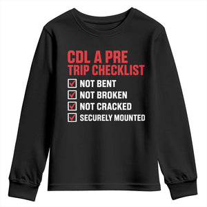 CDL A Pre Trip Checklist Trucker Youth Sweatshirt Driver Safety Inspection Graphic