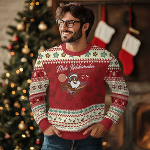 Hawaii Ugly Christmas Sweater Beach Holiday Xmas Palm Tree Slay Santa TS10 Hibiscus Print Your Wear