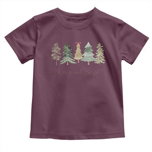 Merry and Bright Trees Toddler T Shirt Womans Holiday Coquette Tree Bow TS10 Maroon Print Your Wear