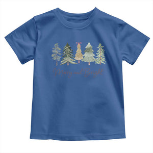 Merry and Bright Trees Toddler T Shirt Womans Holiday Coquette Tree Bow TS10 Royal Blue Print Your Wear