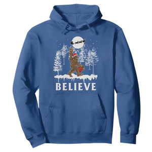 Bigfoot Christmas Tree Lights Hoodie Believe Rock On Sasquatch Santa Hat TS10 Royal Blue Print Your Wear