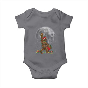 Bigfoot Christmas Tree Lights Baby Onesie Believe Bigfoot Santa Hat Sasquatch Loves Rock On TS10 Charcoal Print Your Wear