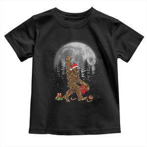 Bigfoot Christmas Tree Lights Baby Shirt Believe Bigfoot Santa Hat Sasquatch Loves Rock On TS10 Black Print Your Wear