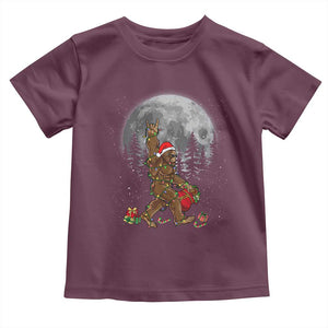 Bigfoot Christmas Tree Lights Baby Shirt Believe Bigfoot Santa Hat Sasquatch Loves Rock On TS10 Maroon Print Your Wear