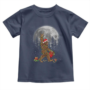 Bigfoot Christmas Tree Lights Baby Shirt Believe Bigfoot Santa Hat Sasquatch Loves Rock On TS10 Navy Print Your Wear