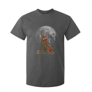 Bigfoot Christmas Tree Lights T Shirt For Kid Believe Bigfoot Santa Hat Sasquatch Loves Rock On TS10 Dark Heather Print Your Wear